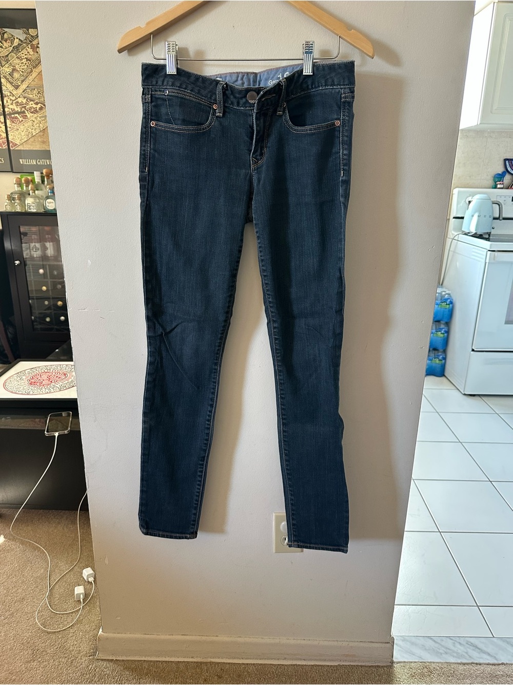 GAP Women’s Dark Indigo Skinny Jeans, length 39”